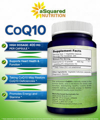 aSquared Nutrition CoQ10 energy-themed graphic illustrating daily antioxidant potential