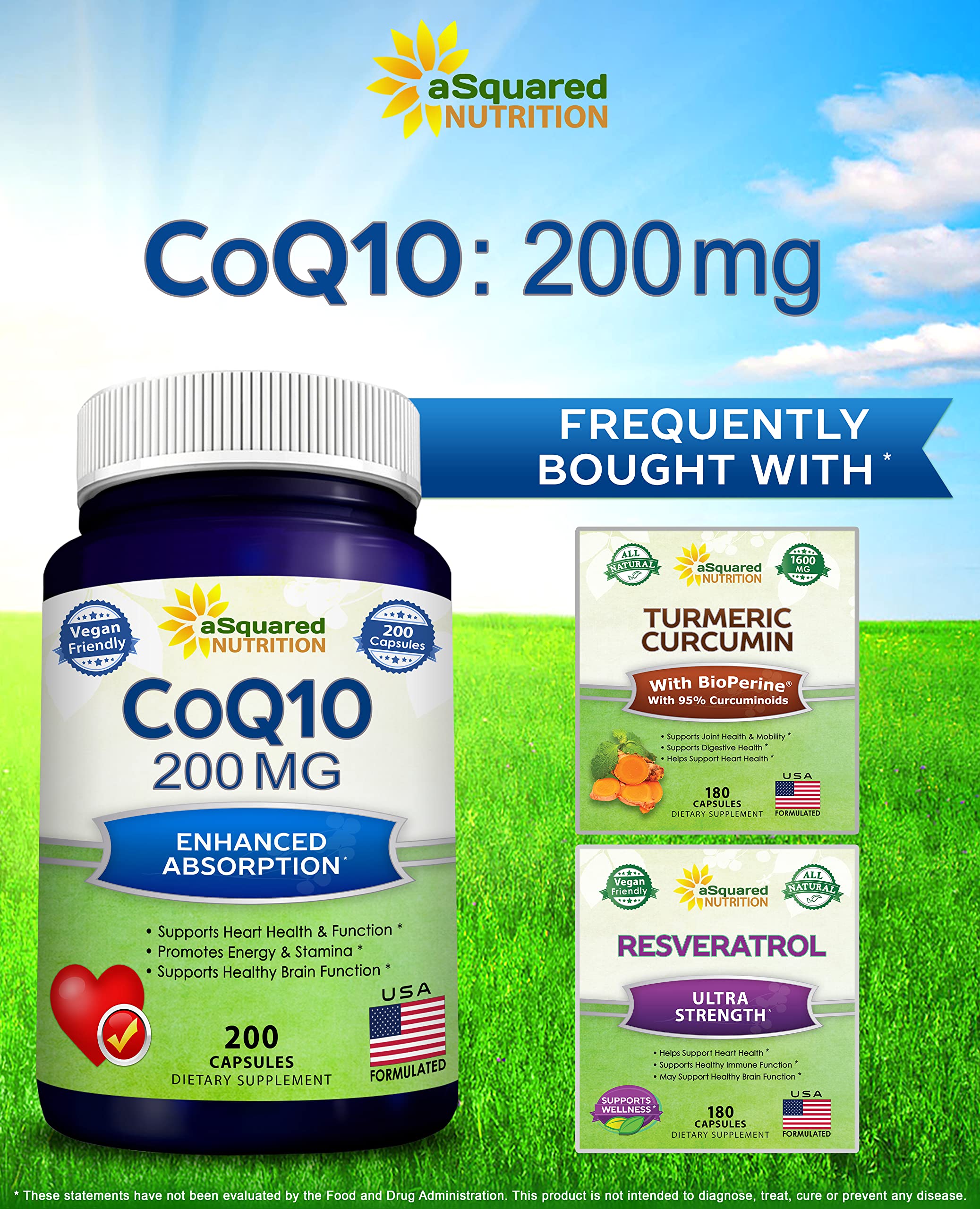 aSquared Nutrition CoQ10 scooper in container ready to measure dose