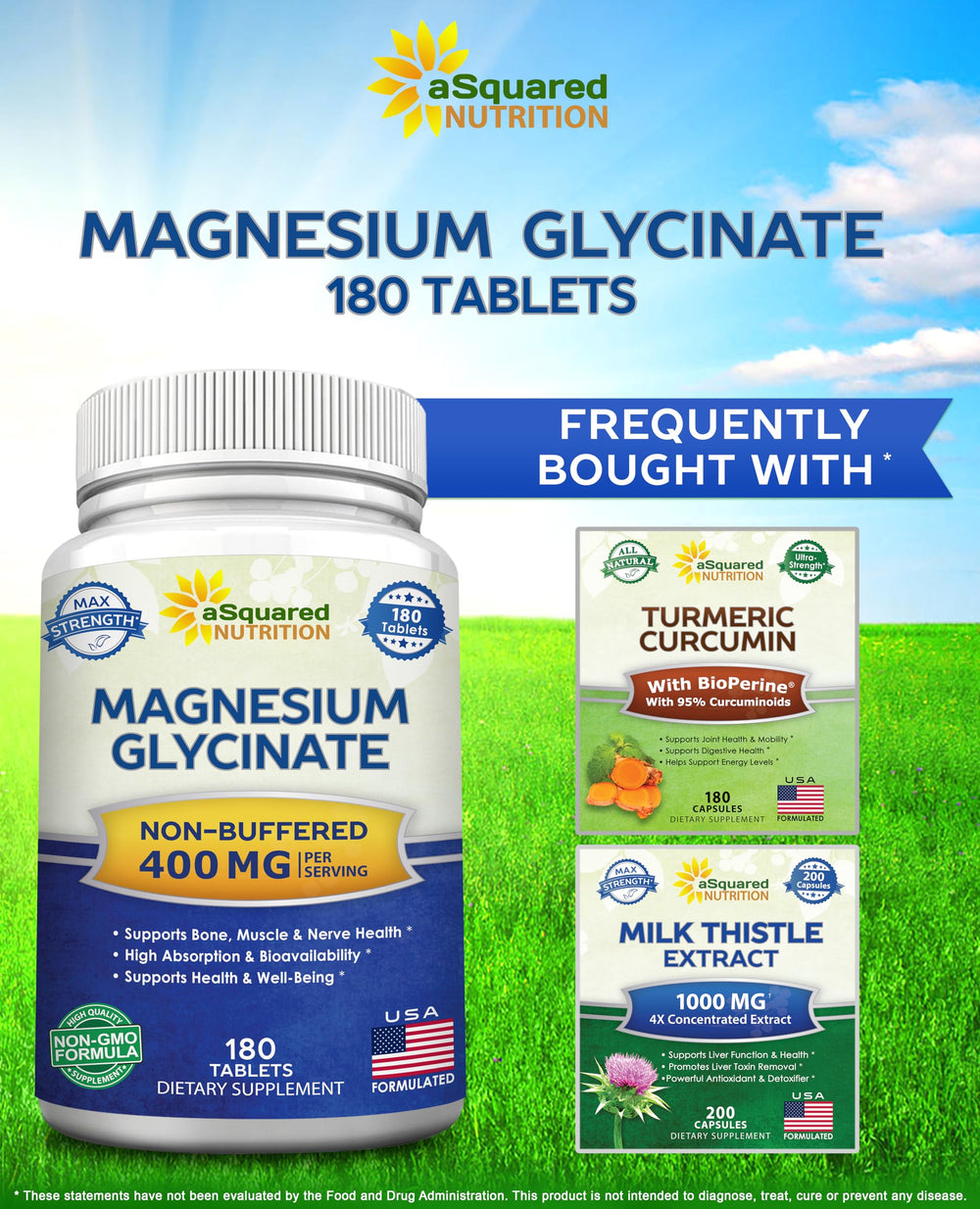 Graphic indicating digestion and energy support with magnesium glycinate.