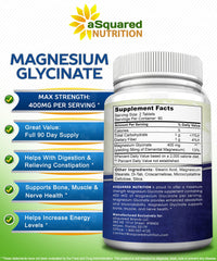 Two tablets per serving illustrated for daily magnesium intake.