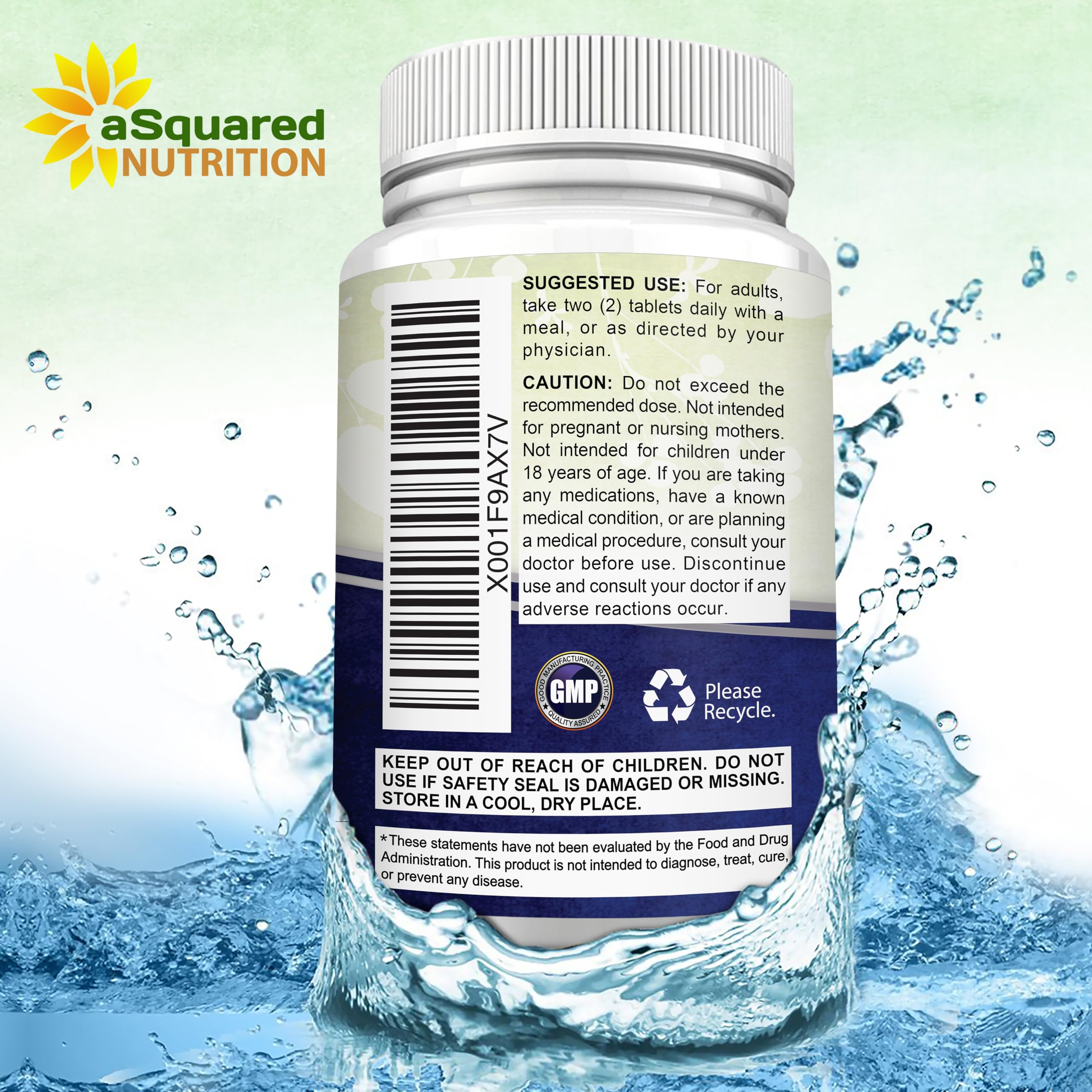 Wellness shelf display featuring aSquared Magnesium Glycinate for overall well-being.