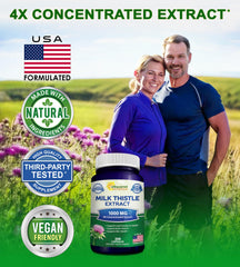asquared Nutrition milk thistle seed extract label close-up highlighting ingredients.