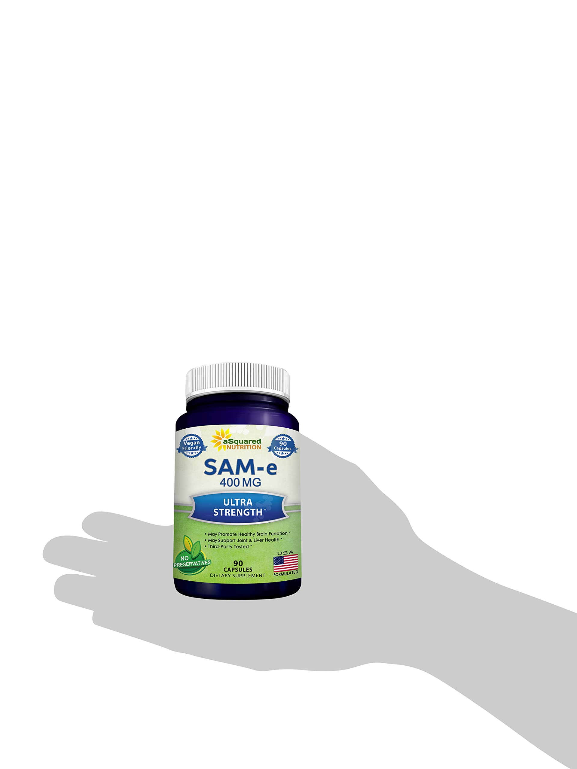 aSquared Nutrition SAM-e 400mg packaging inside a retail box