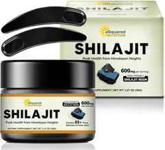 aSquared Nutrition Shilajit Resin jar with premium scoops for precise daily dosage.