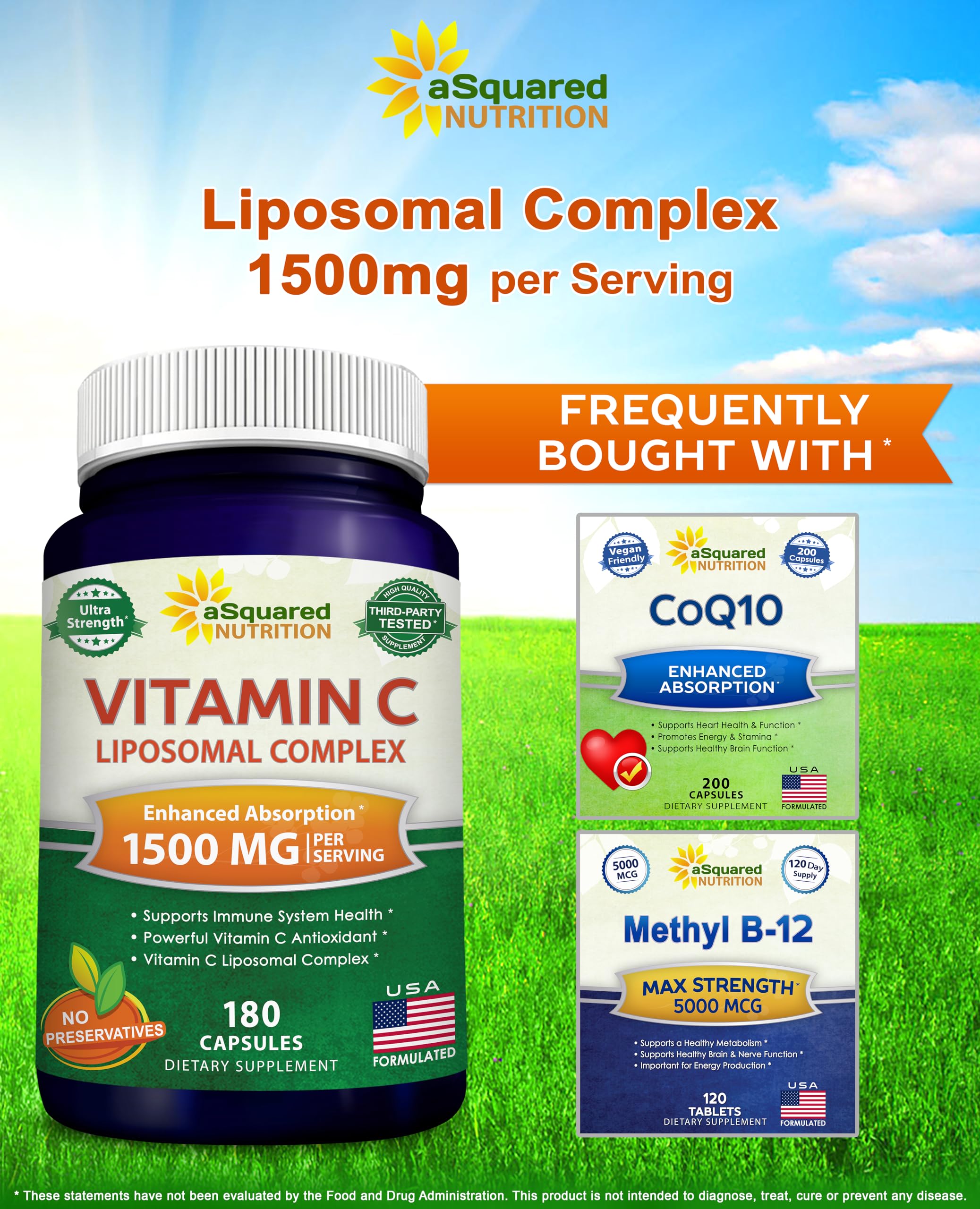 aSquared Nutrition logo with sunflower lecithin icon signaling liposome technology