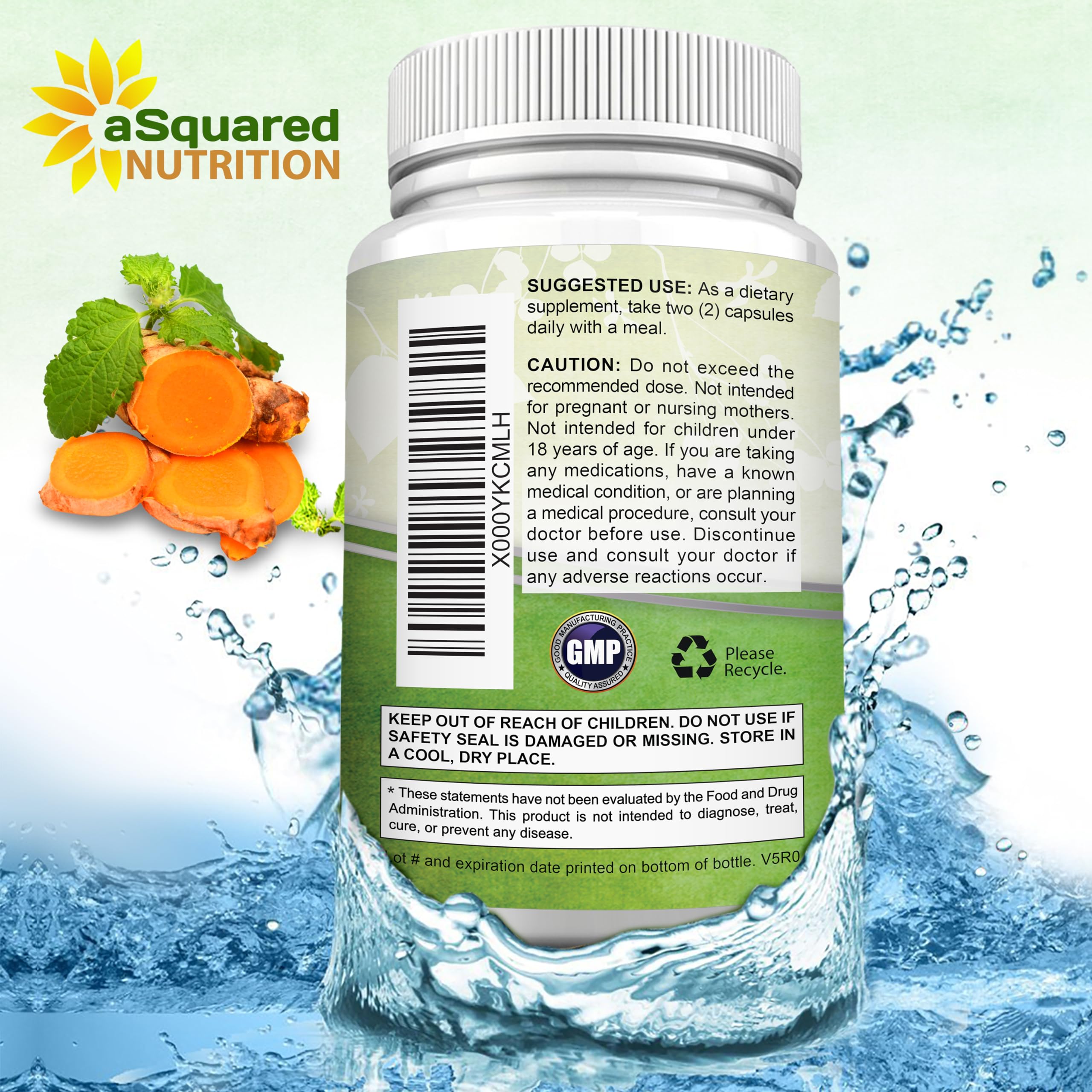 aSquared Nutrition turmeric curcumin packaging in lifestyle photo