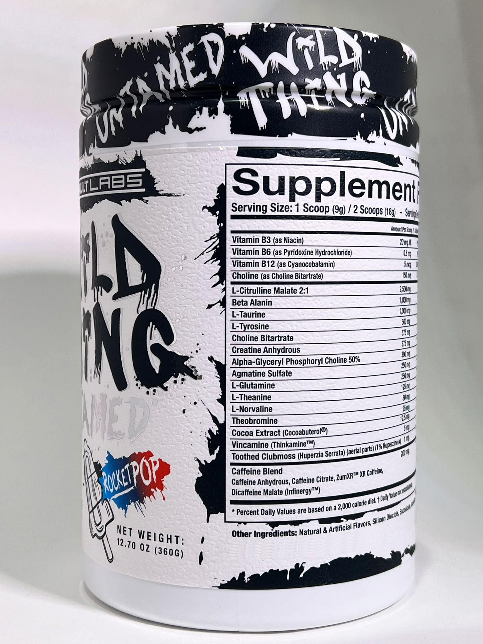 Assault Labs Wild Thing cocoa extract note indicating antioxidant-rich blend
