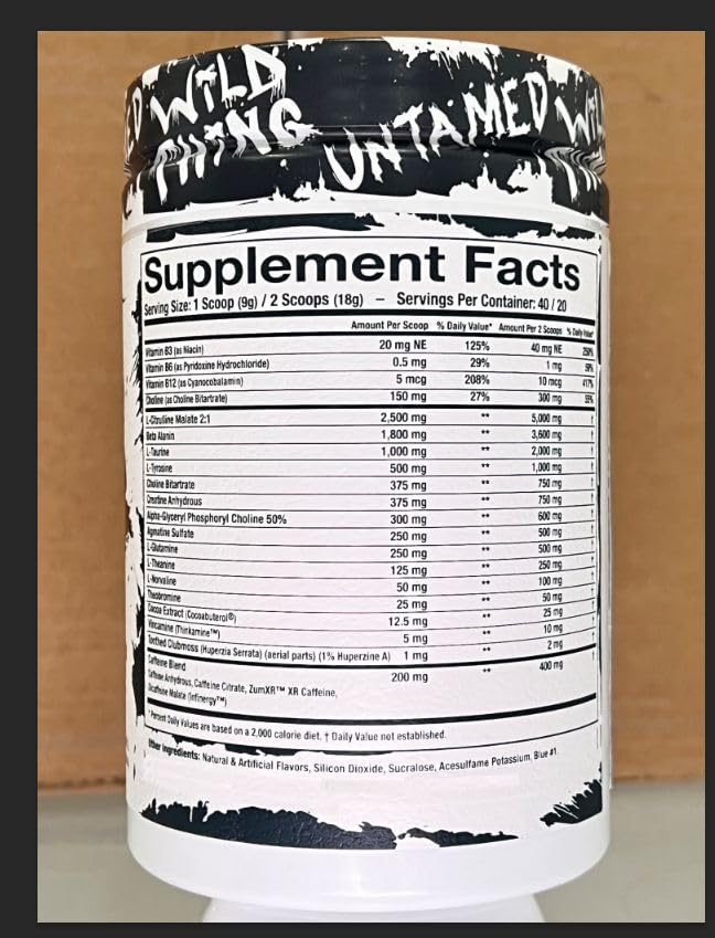 Assault Labs Wild Thing ingredients panel close-up focusing on muscle health support
