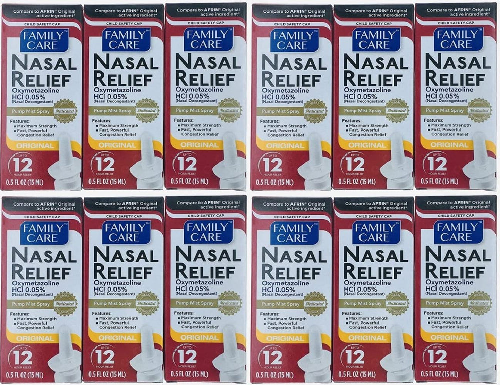 ASSURED Nasal Relief Spray bottle front view for quick congestion relief.