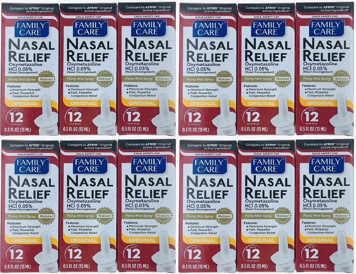 ASSURED Nasal Relief Spray bottle front view for quick congestion relief.