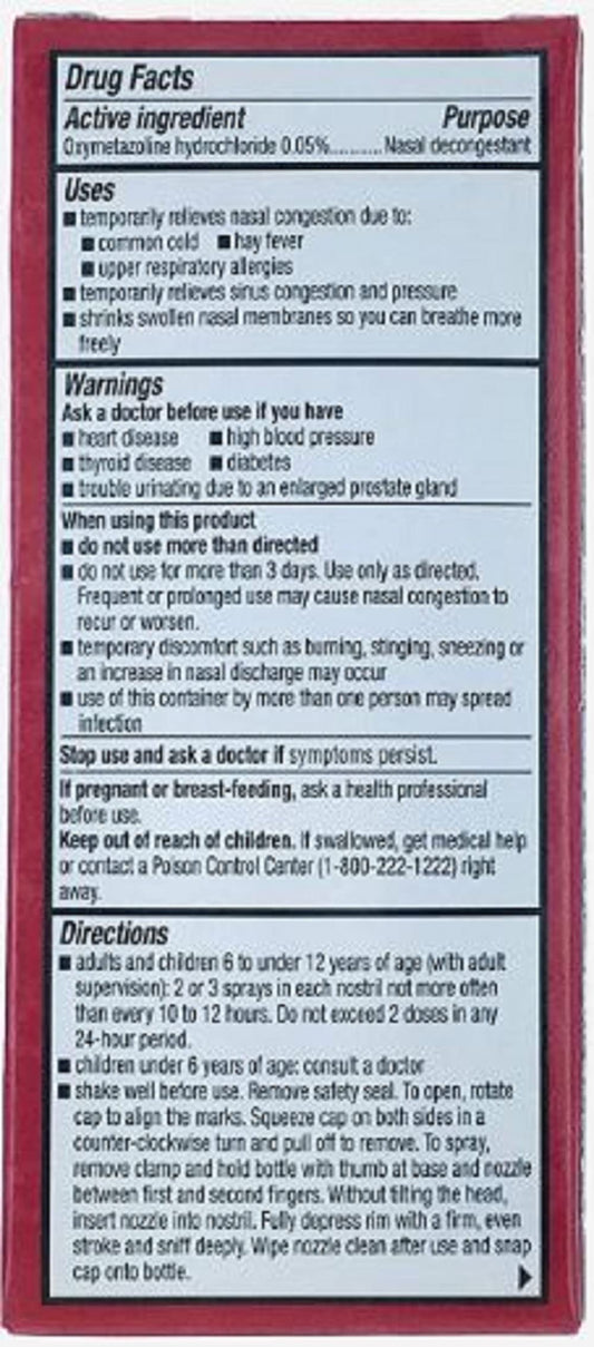 ASSURED Nasal Relief Spray pump-action nozzle enables precise dosing.