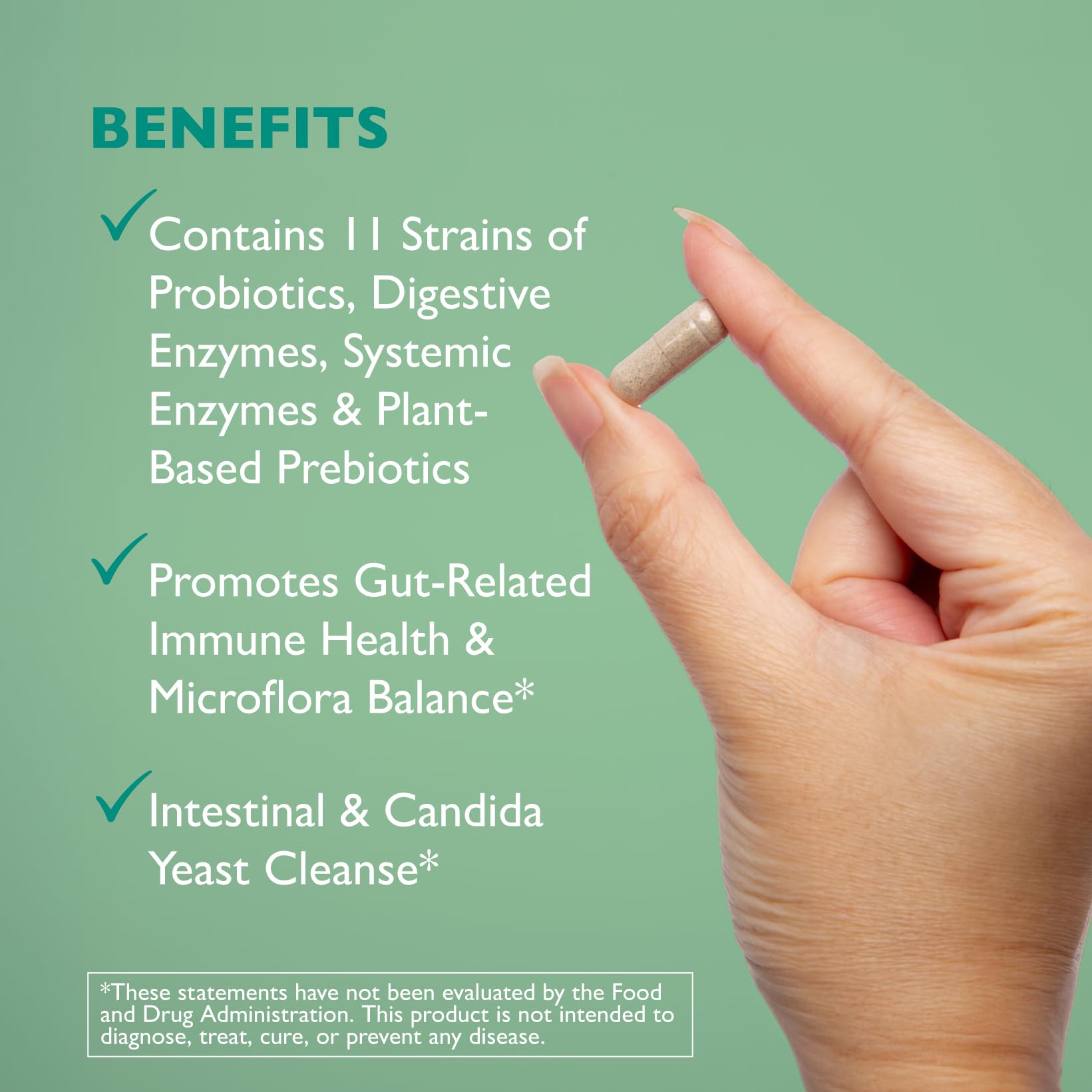 Hands holding Floracor-GI bottle for daily digestive support.