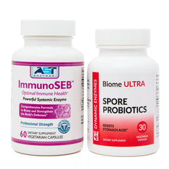 AST Enzymes ImmunoSEB bottle close-up for immune support