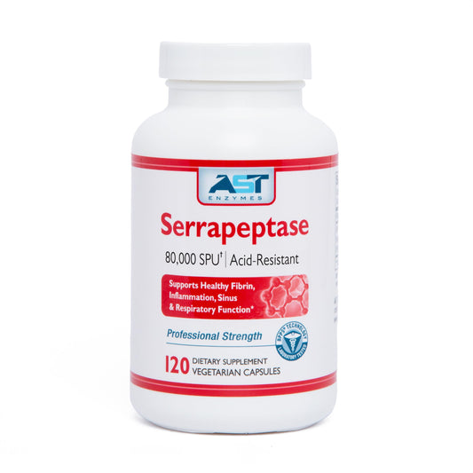 AST Enzymes Serrapeptase 80,000 SPU bottle for daily enzyme support