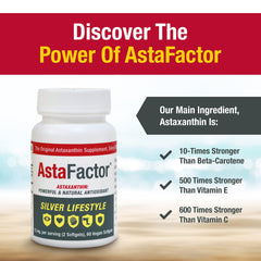 AstaFactor Silver daily routine setup with glass of water and capsules.