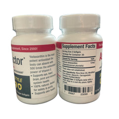 AstaFactor Silver ingredients panel showing astaxanthin benefits and natural antioxidants.