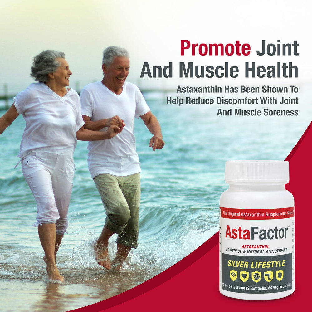 AstaFactor Silver label detail highlighting triple strength ingredients and astaxanthin.