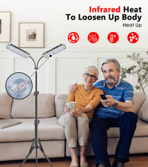 Astarexin dual-headed lamp on a stand offers flexible placement.
