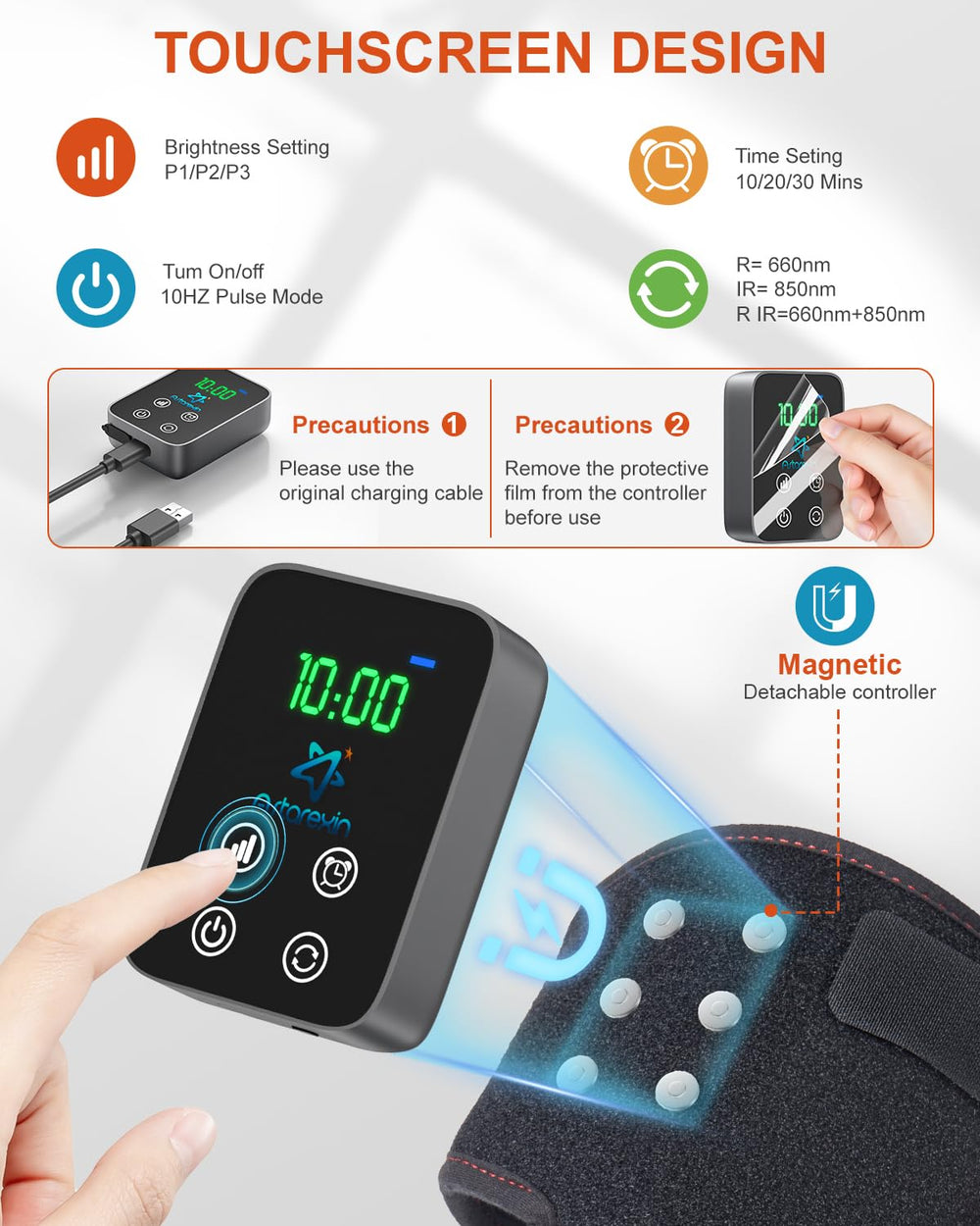 Astarexin knee brace adjustable strap fits different leg sizes for comfort.