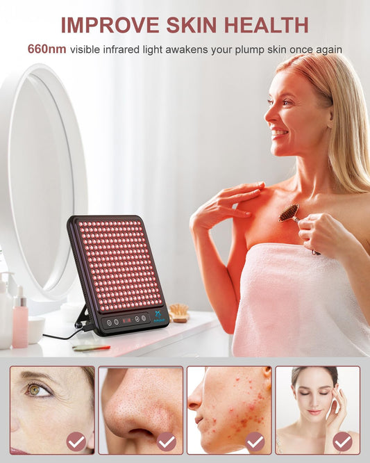 Astarexin red light panel targets neck and shoulders for gentle tension relief.