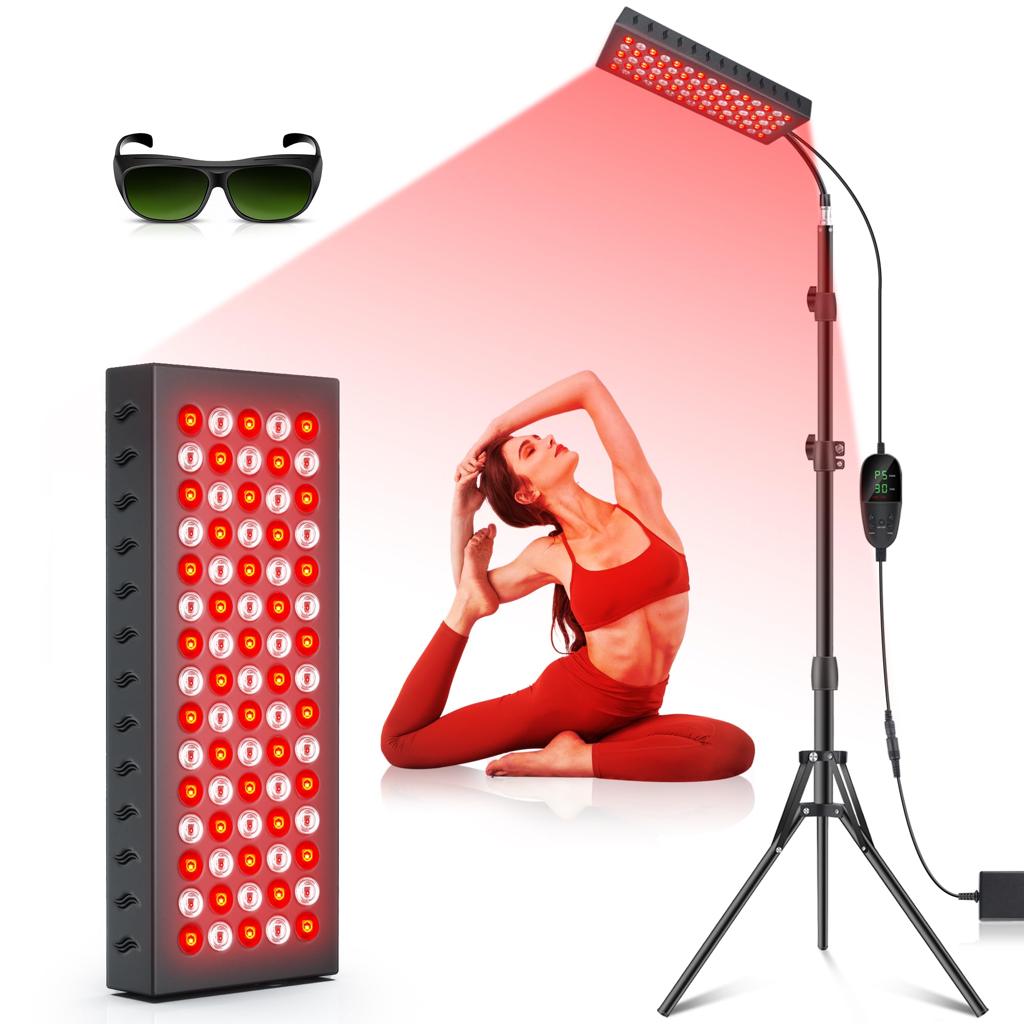 Astarexin red light panel on a stand for convenient home therapy.