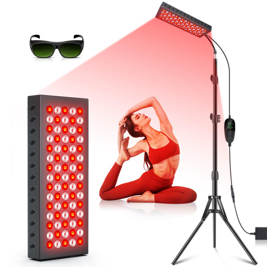 Astarexin red light panel on a stand for convenient home therapy.