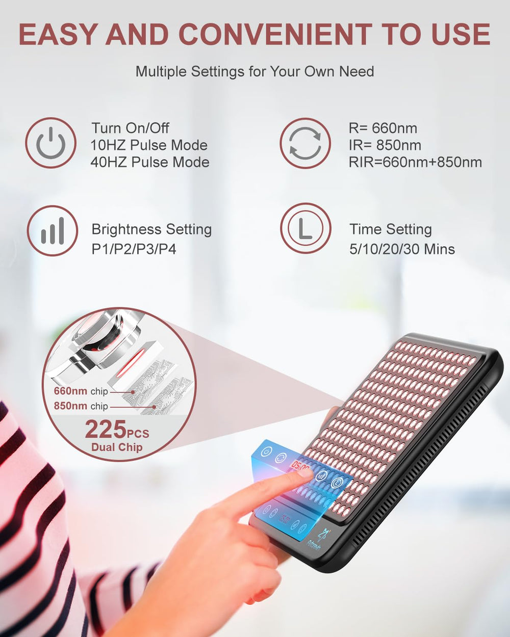 Astarexin red light panel travel-friendly design fits in a bag.