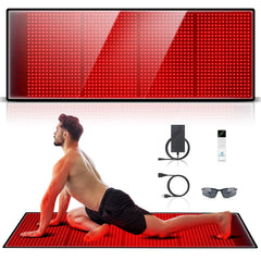 Astarexin red light therapy mat with 1440 LEDs for full-body coverage and relaxation.