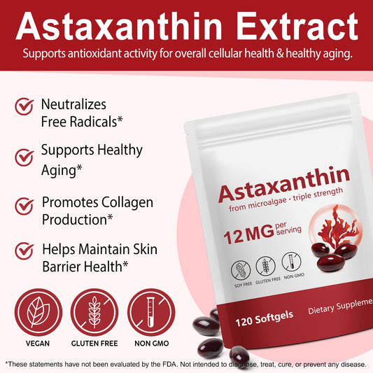 Astaxanthin Supplements joint support softgel aids comfortable movement after activity