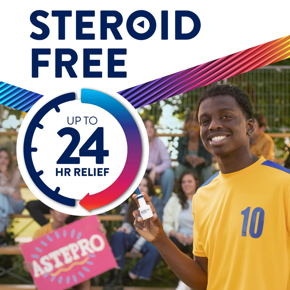 Cap removed on Astepro bottle ready to use.