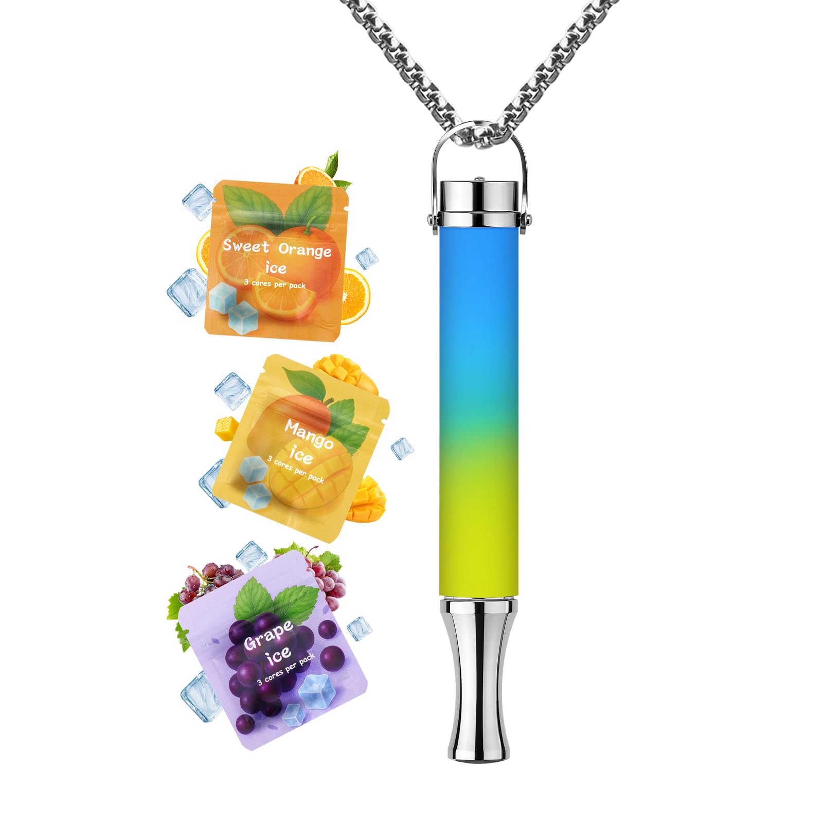 ASTOFLI breathing necklace shows adjustable airflow for anxiety relief on the go.