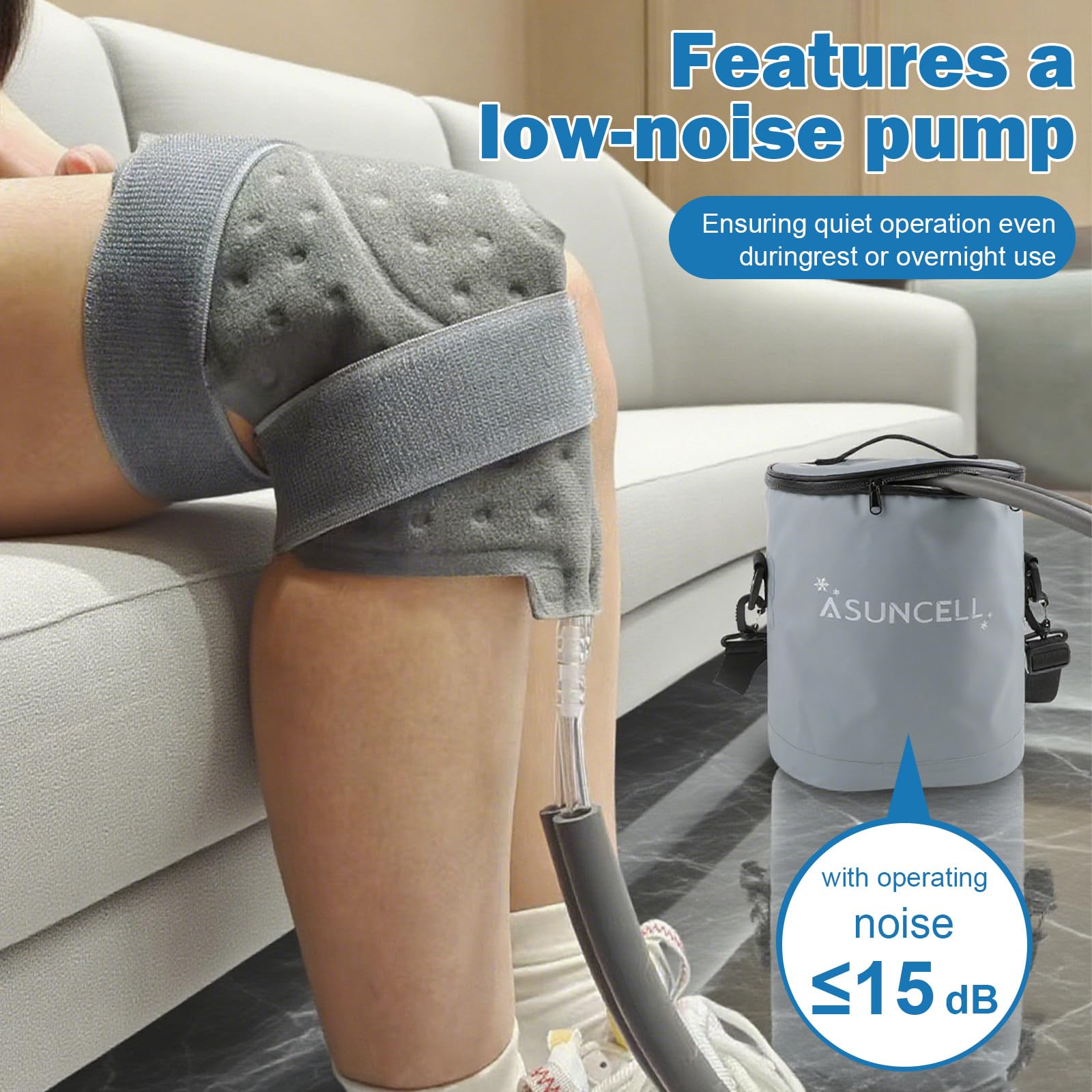 ASUNCELL remote control enables easy adjustment of flow and timer during therapy sessions.