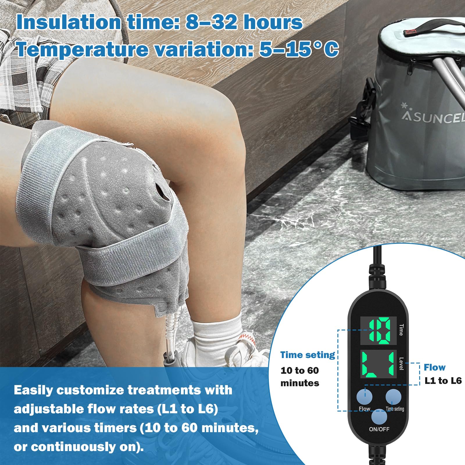 ASUNCELL soft knee pad offers comfortable contact during cold therapy.