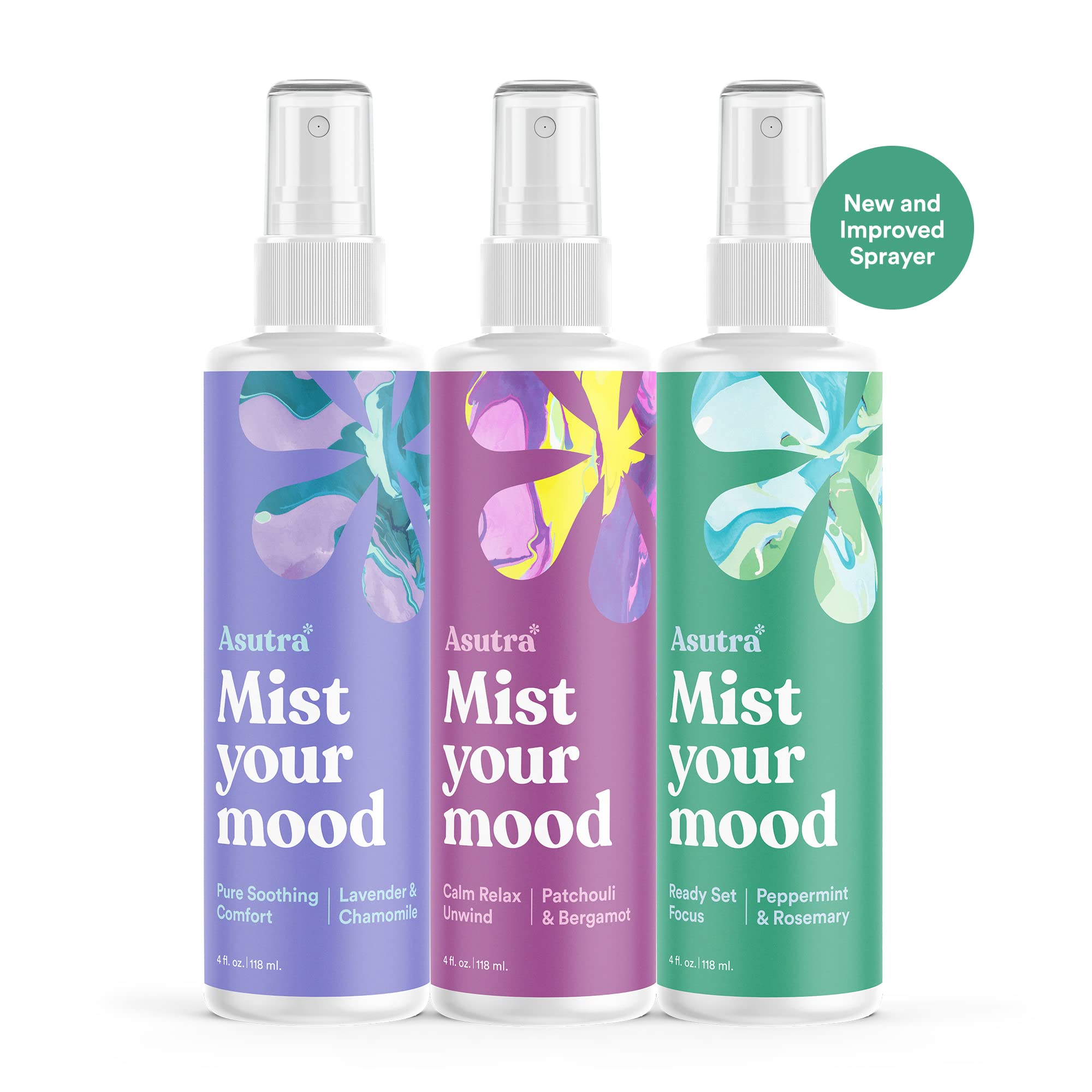 ASUTRA lavender-chamomile scent bottle promotes restful sleep and cozy ambiance.