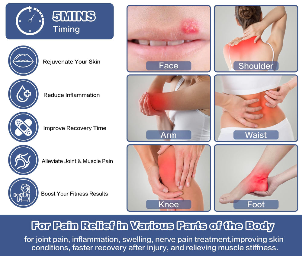 Aswaysun wand used on knee for targeted joint and muscle comfort.