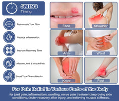 Aswaysun wand used on knee for targeted joint and muscle comfort.