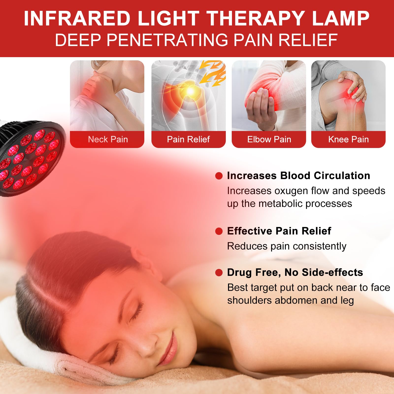aswaysun red light therapy bulb 850nm infrared for deep tissue warmth at ease