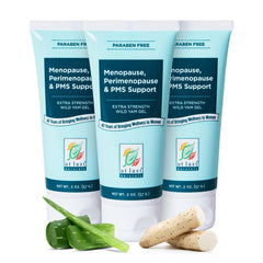 At Last Naturals Wild Yam Gel bottle front, lightweight menopause relief in action