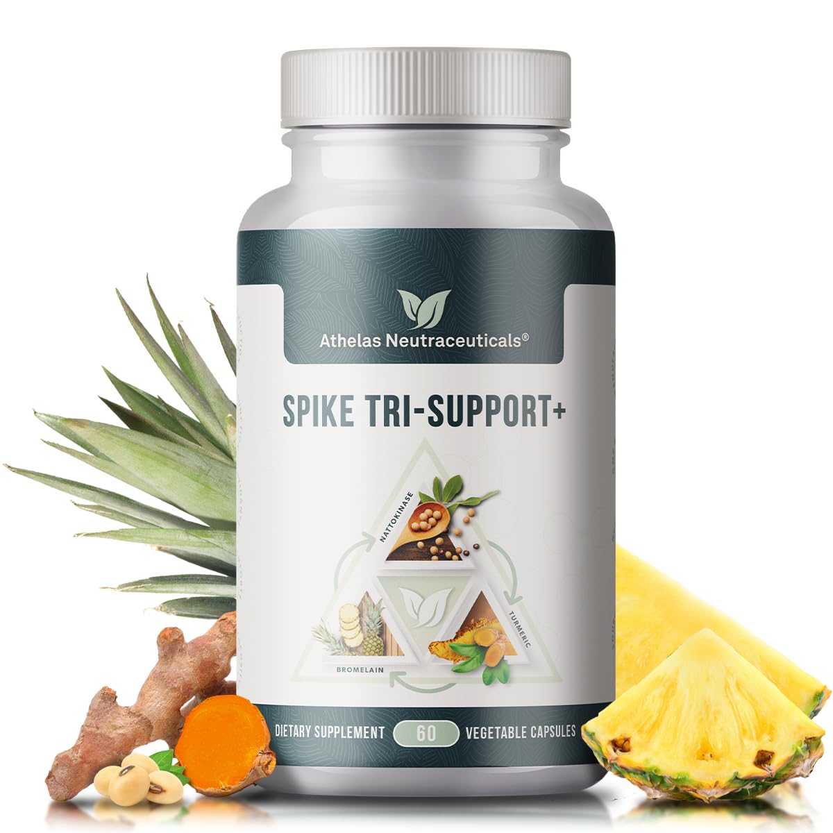 Athelas Spike Tri-Support bottle for convenient daily supplementation.