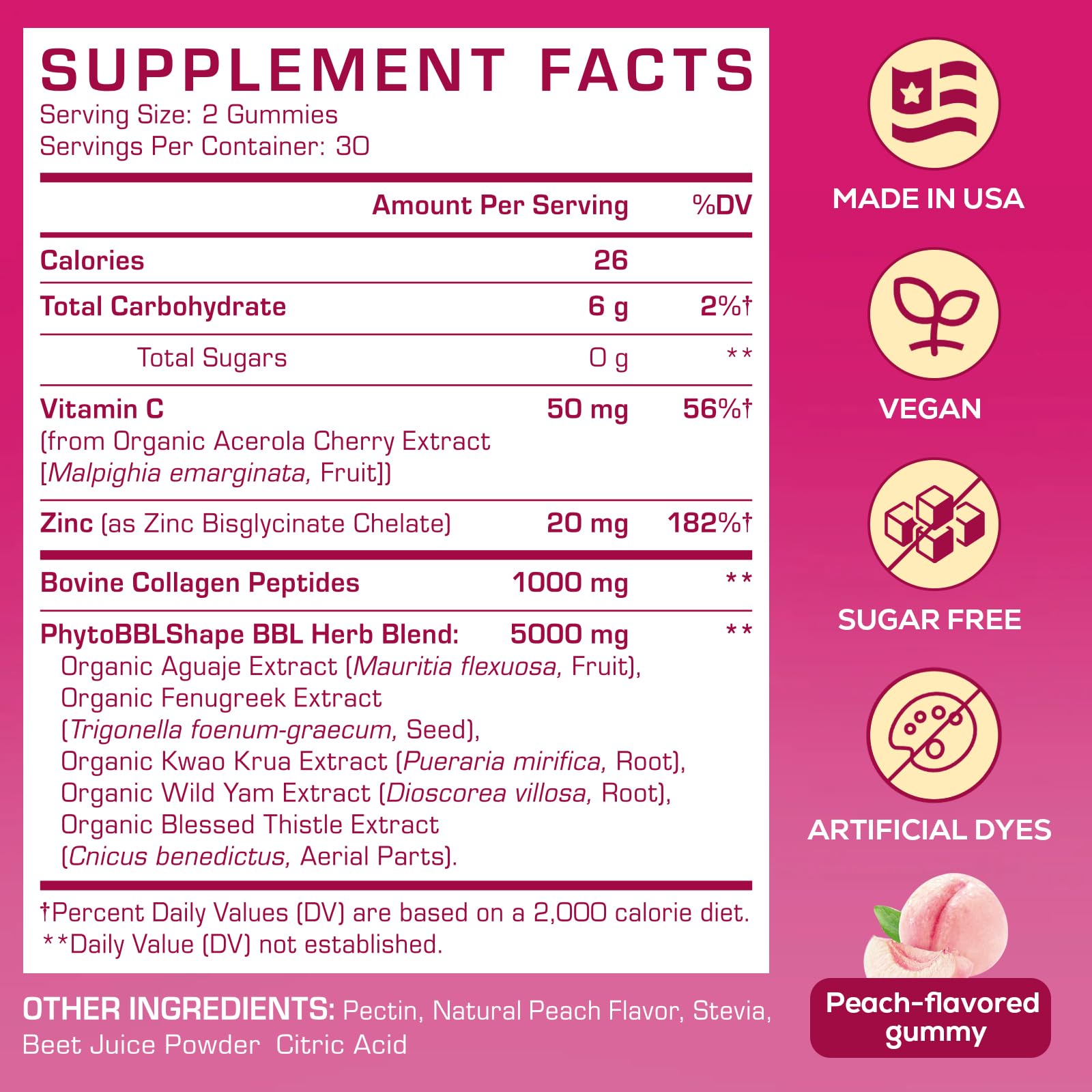 Atherionyxora collagen peptides gummies showing collagen content and texture