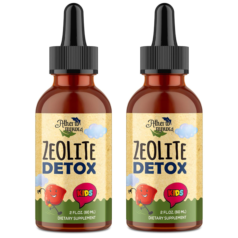 Atherionyxora Zeolite Detox for Kids bottle with a natural, kid-friendly formula.