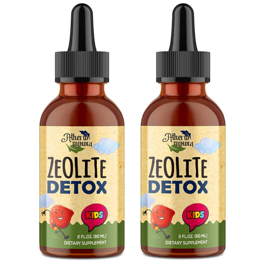 Atherionyxora Zeolite Detox for Kids bottle with a natural, kid-friendly formula.