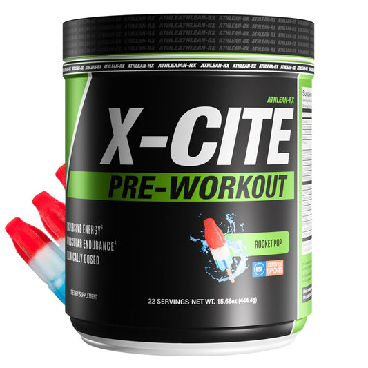 ATHLEAN-RX X-CITE bottle pour for an energizing pre-workout session