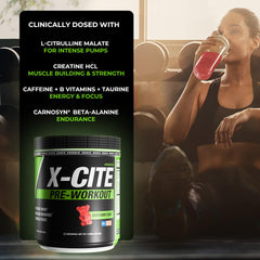 AthLEAN-RX X-CITE label closeup highlighting natural ingredients.