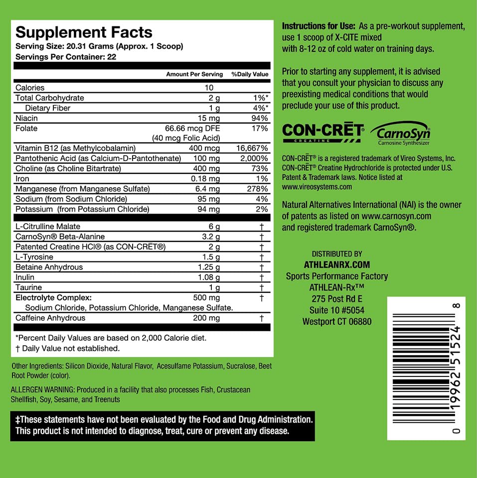 AthLEAN-RX X-CITE ready-to-drink mix fueling training sessions.