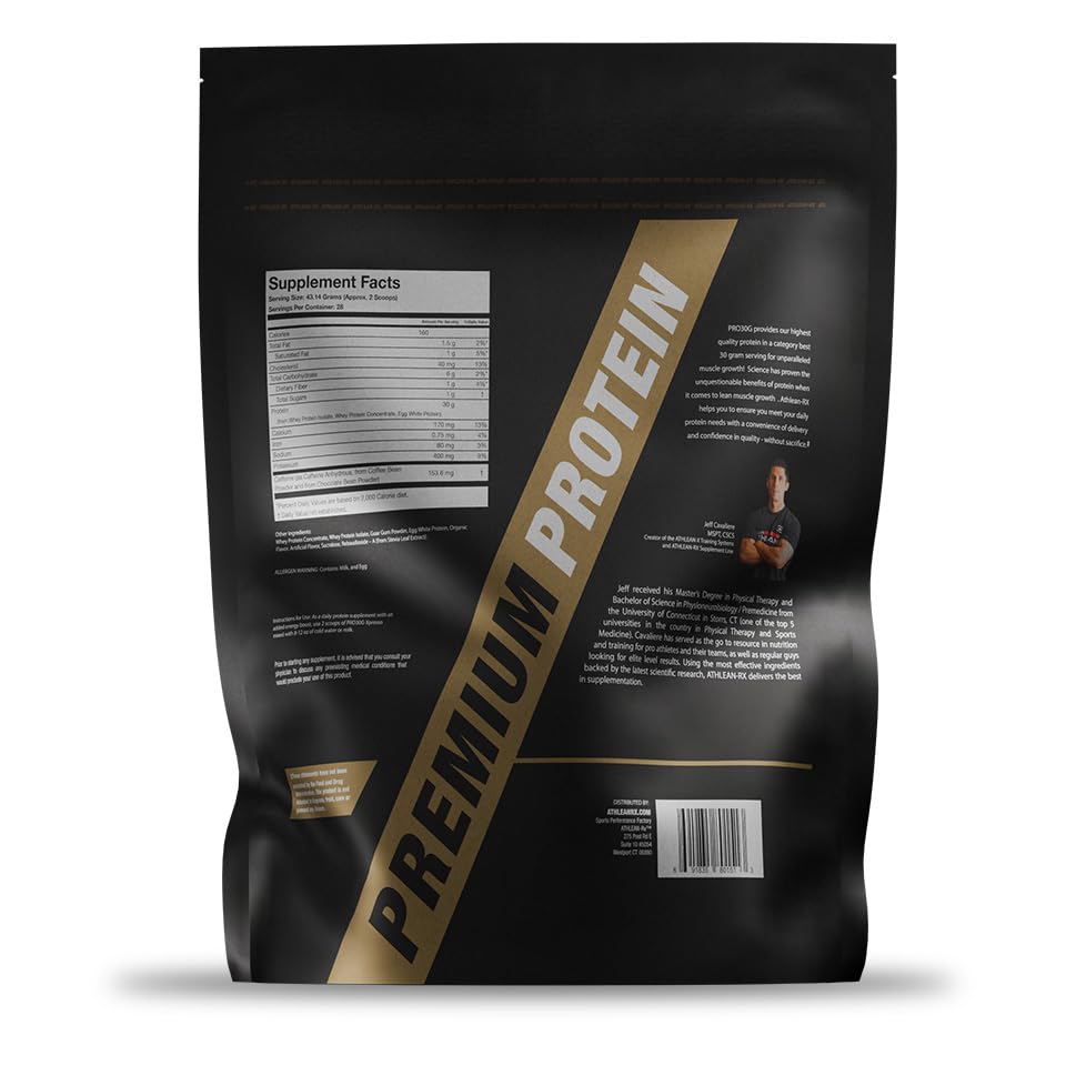 ATHLEAN-RX Xpresso 30g scoop shows high-protein powder for muscle goals.