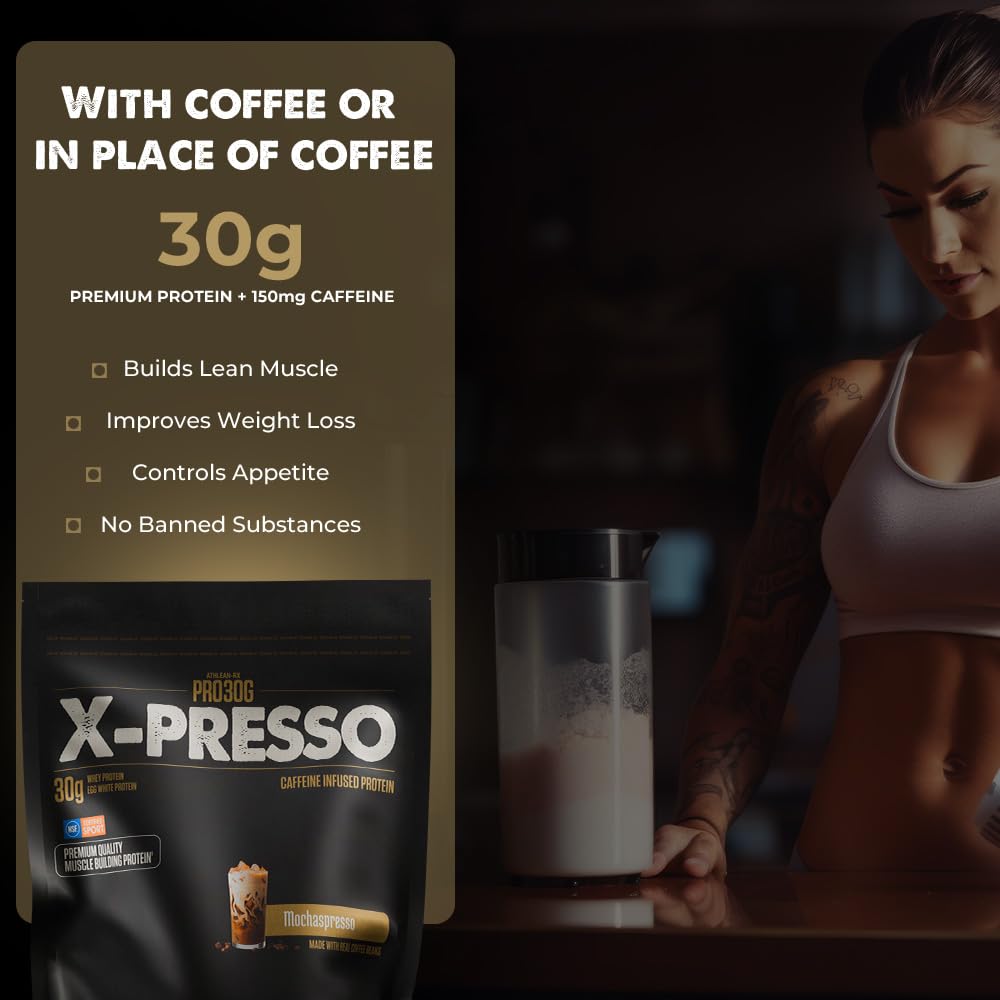 Athlean-RX Xpresso nutrition label highlights gluten-free and low sugar