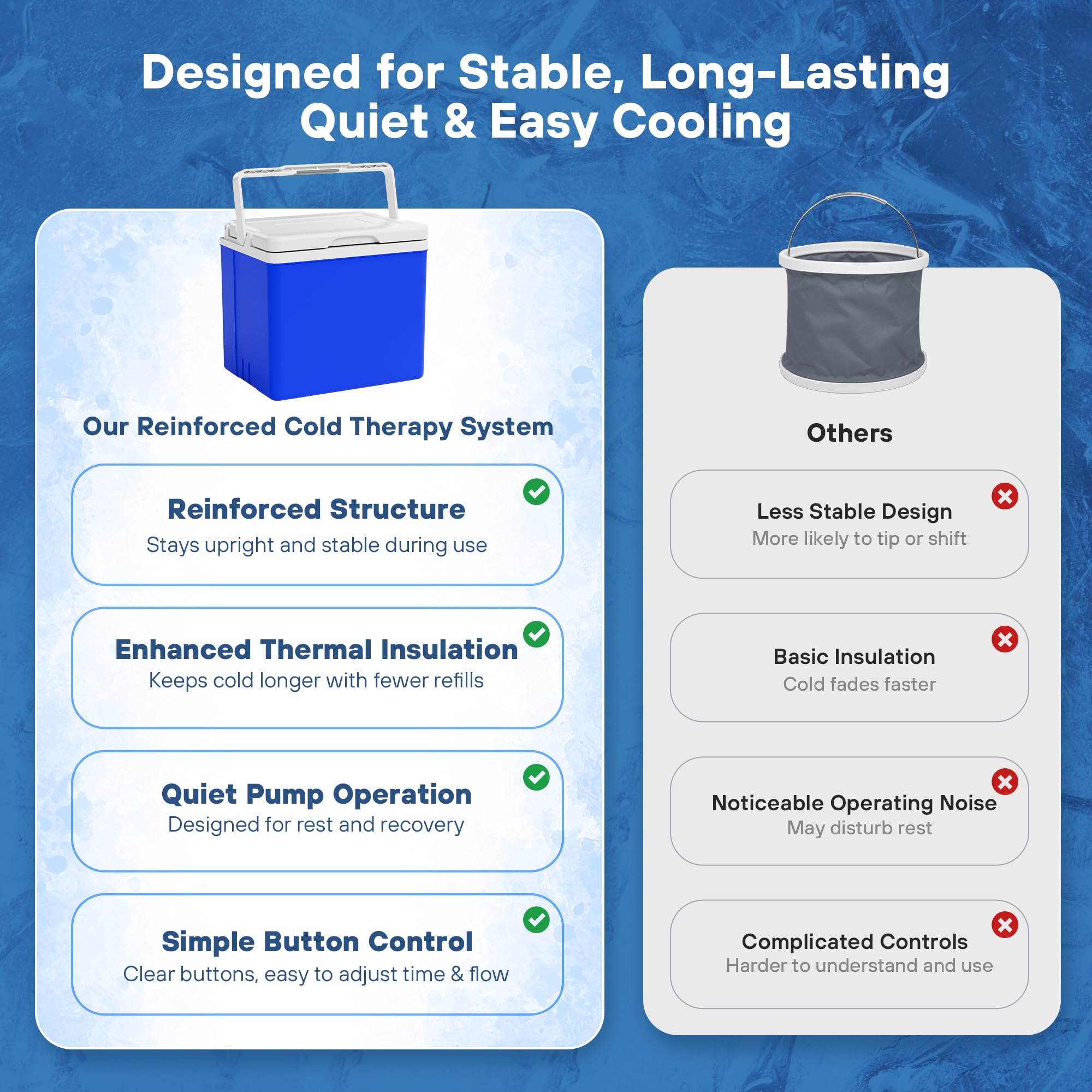 Athloot knee ice machine extended cold retention for longer sessions.