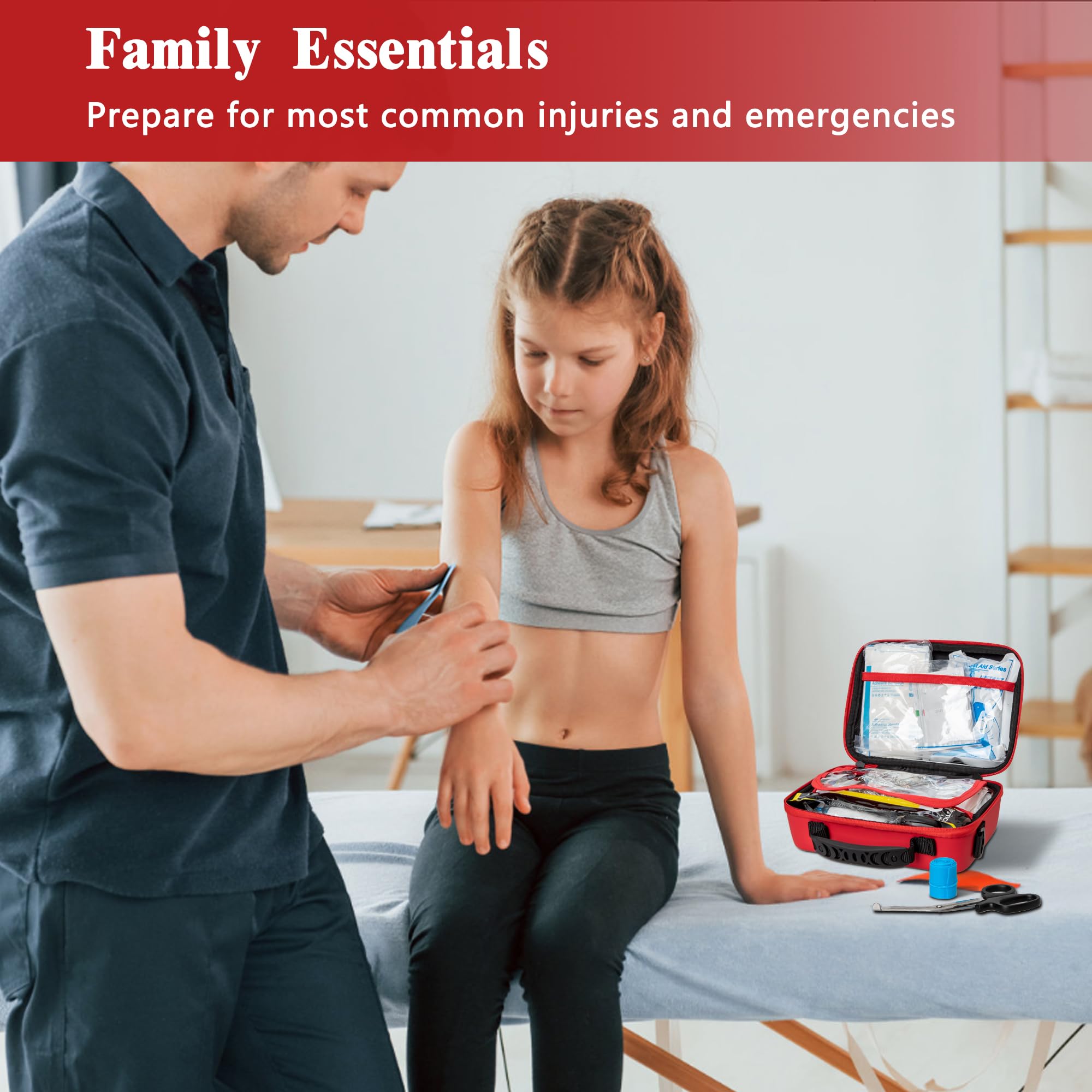 Atickyaid First Aid Kit portable storage fits a backpack or car.