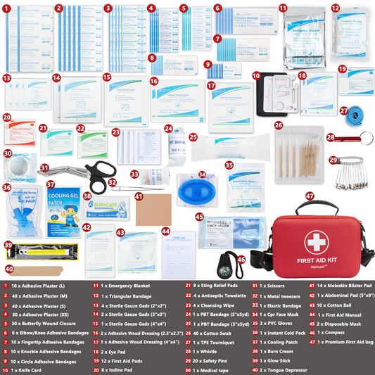 Atickyaid First Aid Kit with detachable shoulder strap for hands-free carry.